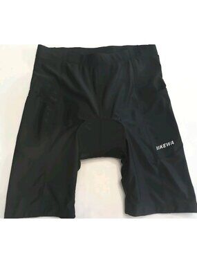Bikewa Padded Cycling Shorts XXL Black Stretch Leg Grippers Reflective Tape